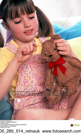 Child, At Home, Sewing, Crafts, Girl, Brunette, Toy View Large Photo Image Stock Image - Child, At Home, Sewing, Crafts, Girl, Brunette, Toy. Fotosearch