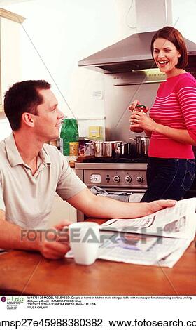 Couple, Cooking, Happy, Home, Kitchen View Large Photo Image Stock Image - Couple, Cooking, Happy, Home, Kitchen. Fotosearch