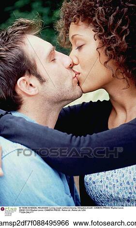 Stock Photograph - Couple, hugging, Outside. Fotosearch