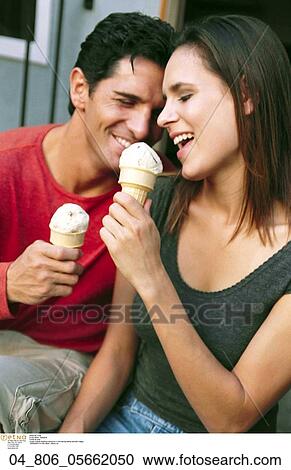 Couple, Ice Cream, Woman, Outside, At Home View Large Photo Image Stock Image - Couple, Ice Cream, Woman, Outside, At Home. Fotosearch