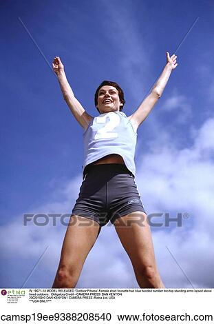 Stock Image - european descent, short brunette hair, people, health, active. Fotosearch