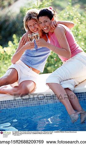 european descent, two females, Happy, Outside, smiling, alcohol View Large Photo Image Stock Photo - european descent, two females, Happy, Outside, smiling, alcohol. Fotosearch