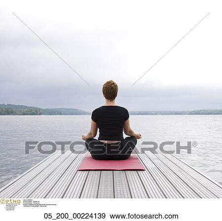 lake meditation, Fitness, Woman, Yoga, Meditation, Exercise, Caucasian View Large Photo Image Stock Photo - lake meditation, Fitness, Woman, Yoga, Meditation, Exercise, Caucasian. Fotosearch