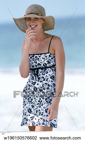 Stock Image - under 35, solo, summer, tanned, abroad. Fotosearch