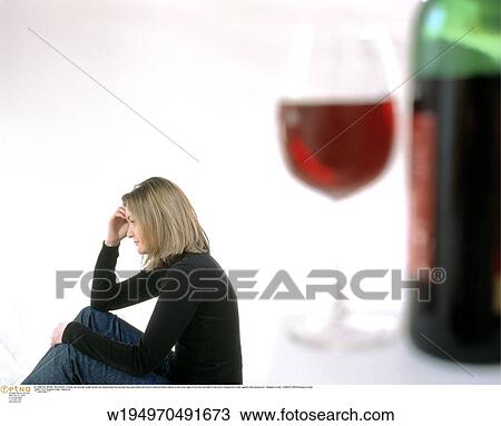 Stock Image - unhappy, under 35, solo, profile, people. Fotosearch