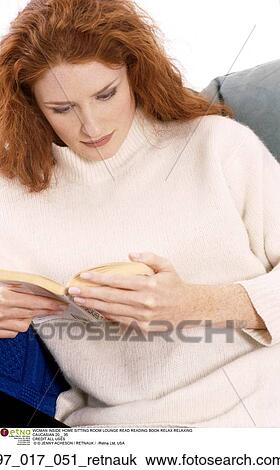 Woman, Reading, At Home, Relaxing, Recreation, Red Head View Large Photo Image Stock Image - Woman, Reading, At Home, Relaxing, Recreation, Red Head. Fotosearch