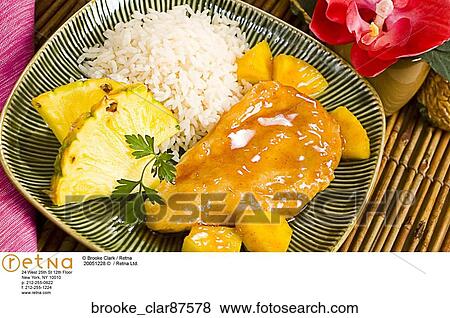 chicken, pineapple, rice View Large Photo Image Stock Photo - chicken, pineapple, rice. Fotosearch