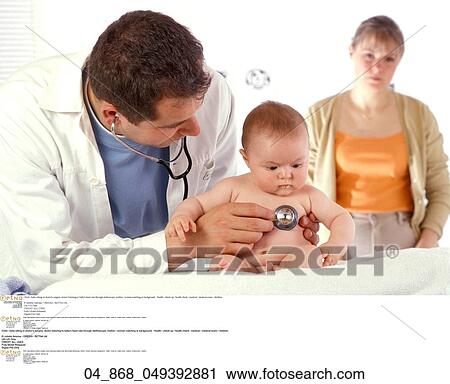 Stock Image -  Child / baby sitting in doctor's surgery. Fotosearch