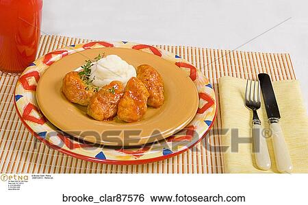 Stock Photograph - placemat, utensils, plate, food. Fotosearch