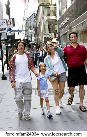 walking, family, sidewalk, city View Large Photo Image Picture - walking, family, sidewalk, city. Fotosearch
