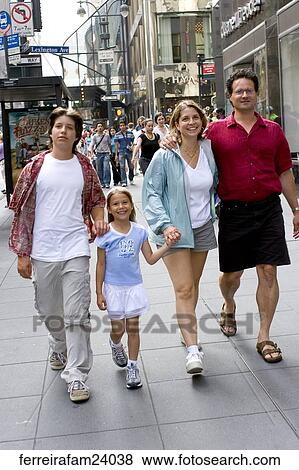 walking, family, sidewalk, city View Large Photo Image Stock Photo - walking, family, sidewalk, city. Fotosearch
