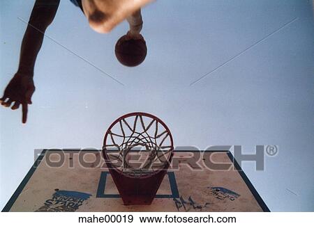 basketball, basket, knee, sky, frog perspective, worms eye, blue View Large Photo Image Stock Photo - basketball, basket, knee, sky, frog perspective, worms eye, blue. Fotosearch