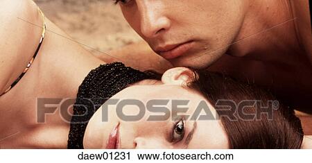 Stock Image - beauty, brown hair, woman, brown haired, detail, dark hair. Fotosearch