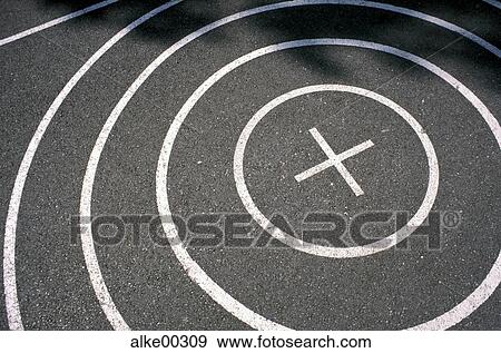 Stock Photo - cellar, CIRCLE, Day, Grey, objects, road marking, ROUND. Fotosearch