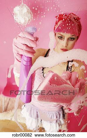 cleaning lady, pink, clean, scrub, cleanliness, spring cleaning View Large Photo Image Stock Image - cleaning lady, pink, clean, scrub, cleanliness, spring cleaning. Fotosearch