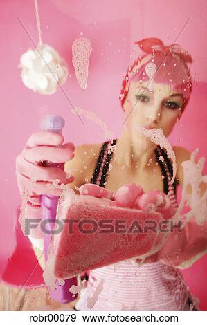 cleaning lady, pink, clean, scrub, cleanliness, spring cleaning View Large Photo Image Stock Photo - cleaning lady, pink, clean, scrub, cleanliness, spring cleaning. Fotosearch
