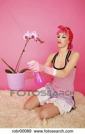 cleaning lady, pink, clean, scrub, cleanliness, spring cleaning View Large Photo Image Stock Photo - cleaning lady, pink, clean, scrub, cleanliness, spring cleaning. Fotosearch