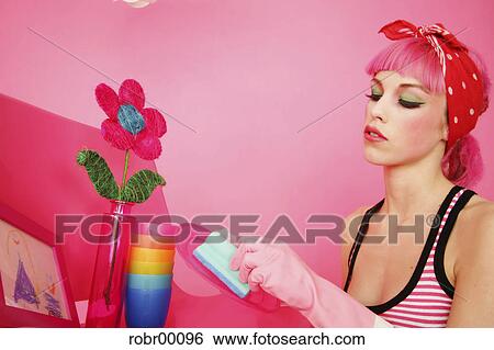 cleaning lady, pink, clean, scrub, cleanliness, spring cleaning View Large Photo Image Stock Photograph - cleaning lady, pink, clean, scrub, cleanliness, spring cleaning. Fotosearch