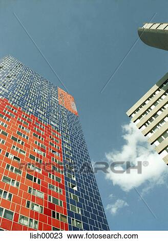 clouds, blue sky, density, many windows, high rise, high-rise building, buildings View Large Photo Image Stock Image - clouds, blue sky, density, many windows, high rise, high-rise building, buildings. Fotosearch