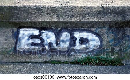 Stock Image - end, sign, concrete, close, complete, closure. Fotosearch