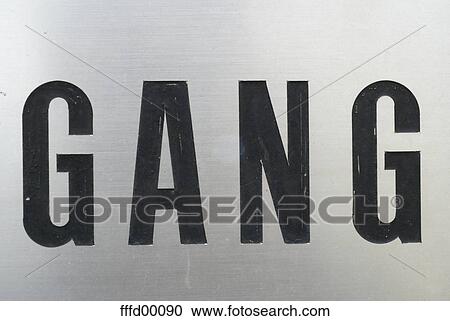 gang, macro, close-up, sign, scripture, black, silver View Large Photo Image Stock Image - gang, macro, close-up, sign, scripture, black, silver. Fotosearch