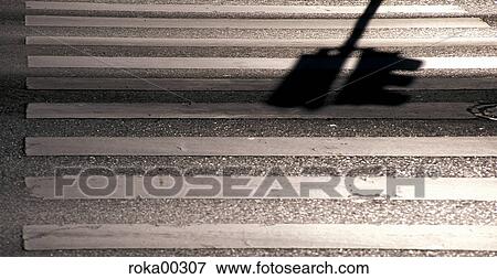 light and shade, shade, shadow, crosswalk, traffic light, road, street View Large Photo Image Stock Photo - light and shade, shade, shadow, crosswalk, traffic light, road, street. Fotosearch
