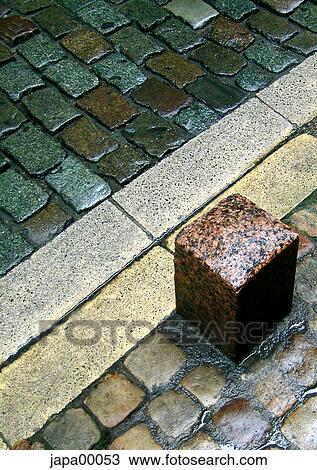 Stock Image - palut, cobbled pavement, cobbled stone, cobblestone pavement, Day, traffic, transportation. Fotosearch