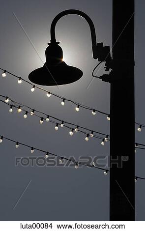 Picture - party, lantern, light, chain of lights, fairy light, celebration, consistent. Fotosearch