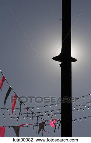 Stock Image - party, lantern, light, chain of lights, fairy light, celebration, consistent. Fotosearch