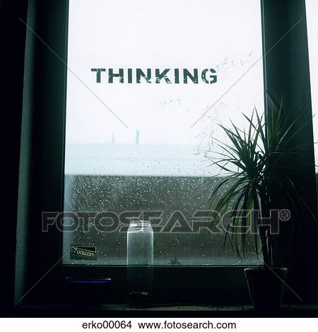 Picture - rain, symbol photo, thinking, predominant, rainy, lonely. Fotosearch