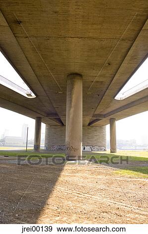 Stock Photo - shape, grass, Rhine, river, concrete, stone, asphalt. Fotosearch