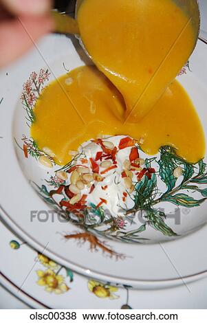 Stock Photo - soup, hungry, adornment, scoop, dipper, dishes, plate. Fotosearch