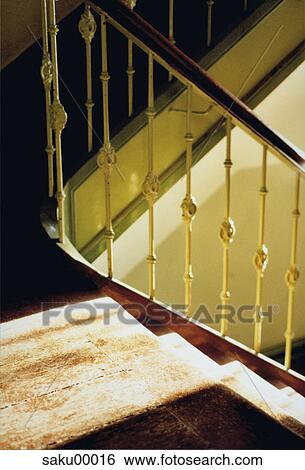 Stock Photograph - stairway, staircase, light, shade, shadow, corridor, stairs. Fotosearch