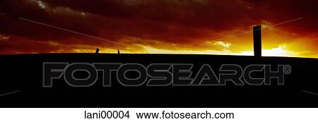 Picture - sunset, evening, night, clouds, sky, yellow, black. Fotosearch