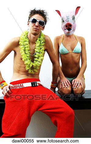 symbol of luck, pig, bikini, mask, easy-going, mask of a pig, woman View Large Photo Image Stock Photography - symbol of luck, pig, bikini, mask, easy-going, mask of a pig, woman. Fotosearch