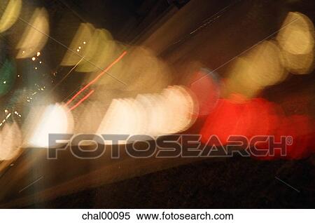 Stock Photography - traffic, lights, cars, street, city. Fotosearch