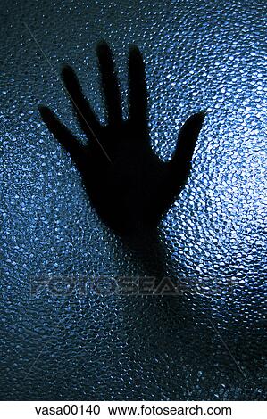 Stock Image - woman, female, people, silhouette, hands, black, glass. Fotosearch