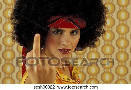 Stock Image - woman, human, adults, fashion-conscious, studio, indoor photo. Fotosearch