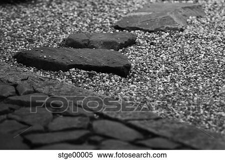 Zen, garden, rock garden, Japan, gravel, stone, away View Large Photo Image Stock Photography - Zen, garden, rock garden, Japan, gravel, stone, away. Fotosearch