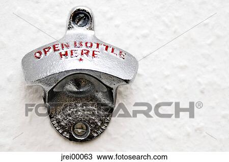 Stock Image - bottle-opener, bottle, drink, party, pause, cork, crown cap. Fotosearch