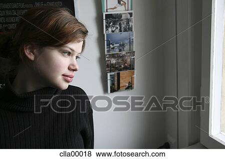 brown hair, fair skin, full lips, woman, before windows, young View Large Photo Image Stock Photo - brown hair, fair skin, full lips, woman, before windows, young. Fotosearch
