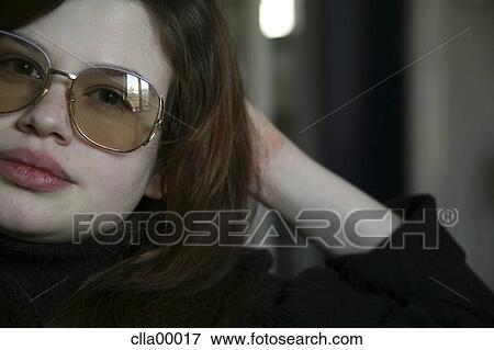 brown hair, woman, rest on, fair skin, full lips, young, sun glasses View Large Photo Image Stock Photo - brown hair, woman, rest on, fair skin, full lips, young, sun glasses. Fotosearch
