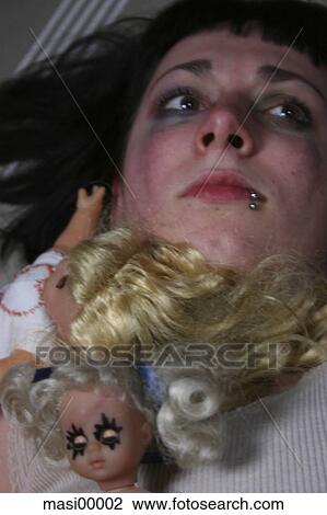 detail, woman, face, puppets, piercing, fear, play View Large Photo Image Stock Image - detail, woman, face, puppets, piercing, fear, play. Fotosearch