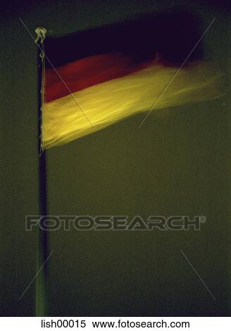 Stock Photography - flag, flag of germany, Germany, national, night, breeze, blurred. Fotosearch