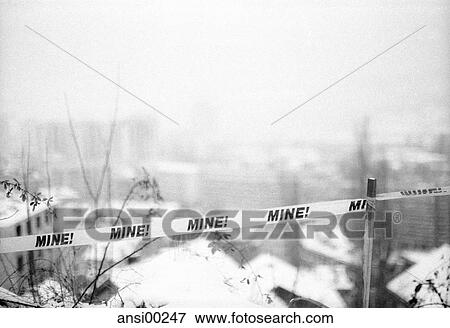 Stock Photo - graphic, pit, Sarajevo, winter, black and white, fog. Fotosearch