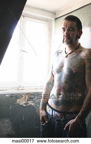 half body, tattoo, torso, upper part of the body, window, windows View Large Photo Image Stock Photo - half body, tattoo, torso, upper part of the body, window, windows. Fotosearch