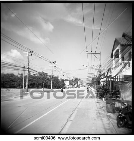 holidays, vacation, Thailand, road, street, houses, traffic View Large Photo Image Stock Photograph - holidays, vacation, Thailand, road, street, houses, traffic. Fotosearch