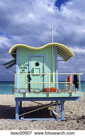 Life Guard, beach, beach house, life preserver, sandy beach, sea, ocean View Large Photo Image Stock Photo - Life Guard, beach, beach house, life preserver, sandy beach, sea, ocean. Fotosearch