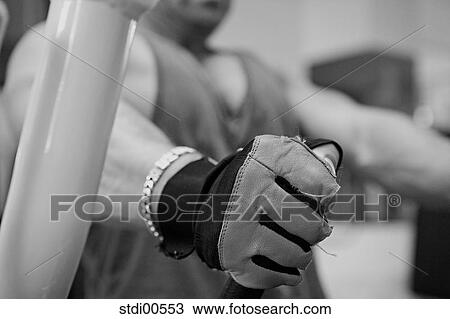 Stock Image - muscleman, teddy, strength training, build-up of muscles, bodybuilding, arms. Fotosearch