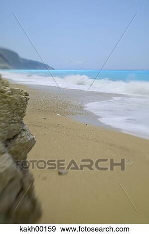 Stock Photo - sea, beach, waves, surge, breakers, wind, weather. Fotosearch